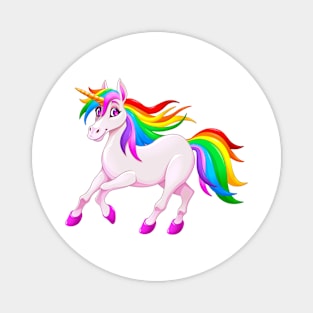 Smiling rainbow unicorn Magnet